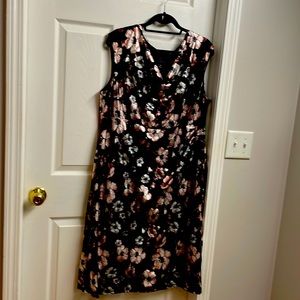 Classy Black iridescent print, dog wood flowers.